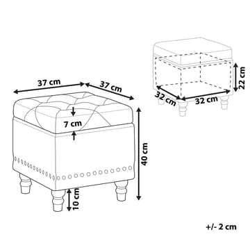 Puff Loretto - Rosa, Svart - Möbler - Fåtölj & stolar - Pall & puff - Sittpuff