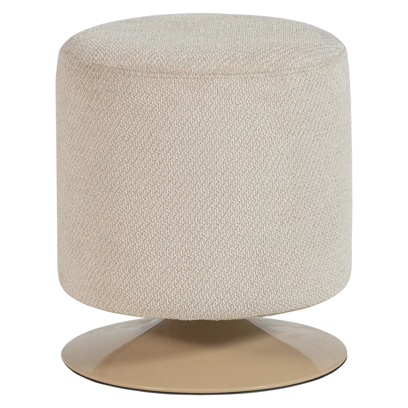 Puff med snurrfot Islen 39 cm Rund, Beige