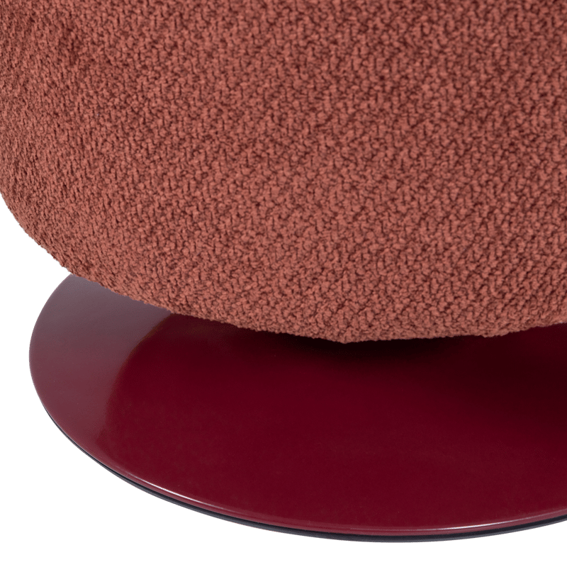 Puff med snurrfot Islen 39 cm Rund - Vinröd - Möbler - Fåtölj & stolar - Pall & puff - Sittpuff