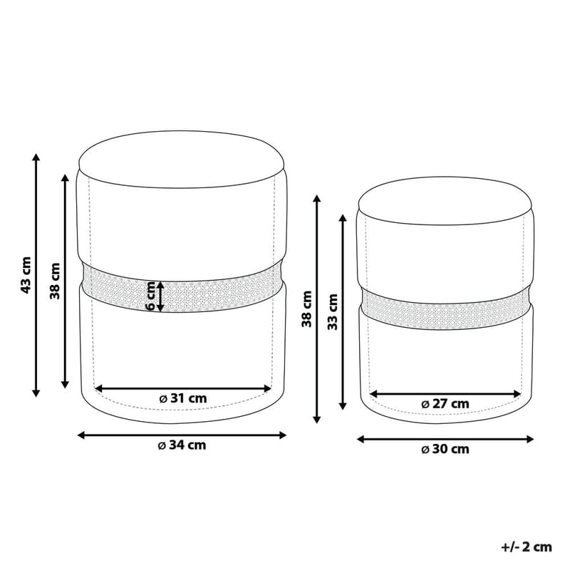 Puff Medford 2-pack - Beige - Möbler - Fåtölj & stolar - Pall & puff - Sittpuff
