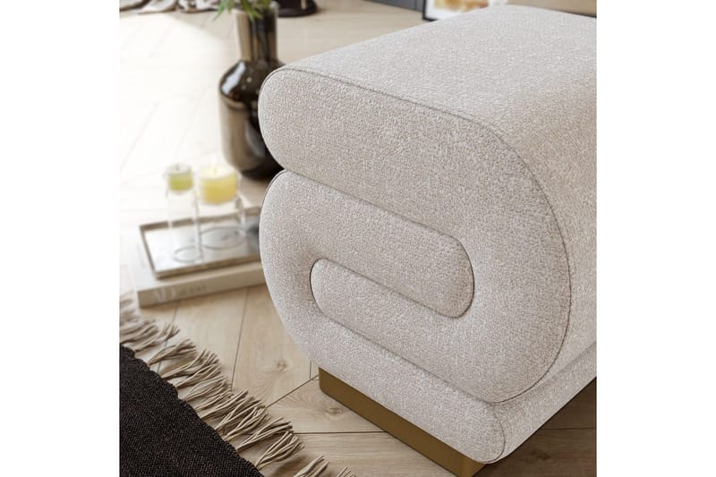 Puff Sanina Grädde - Cremevit - Möbler - Fåtölj & stolar - Pall & puff - Sittpuff