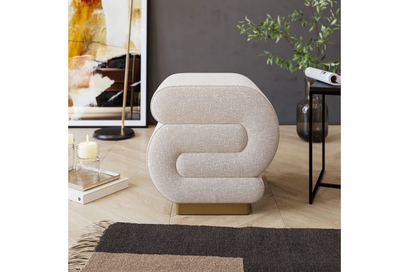 Puff Sanina Grädde - Cremevit - Möbler - Fåtölj & stolar - Pall & puff - Sittpuff