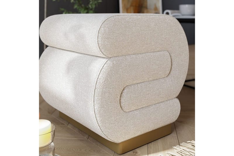 Puff Sanina Grädde - Cremevit - Möbler - Fåtölj & stolar - Pall & puff - Sittpuff