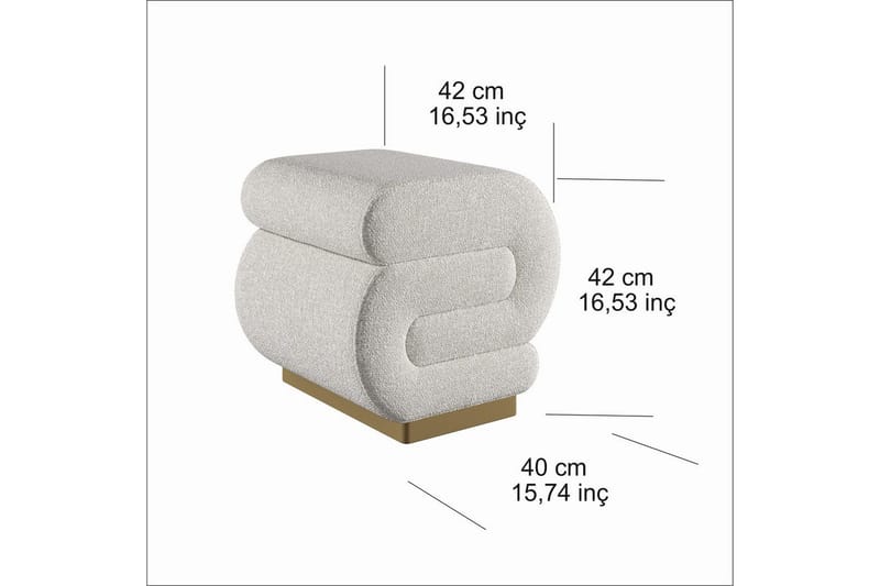 Puff Sanina Grädde - Cremevit - Möbler - Fåtölj & stolar - Pall & puff - Sittpuff