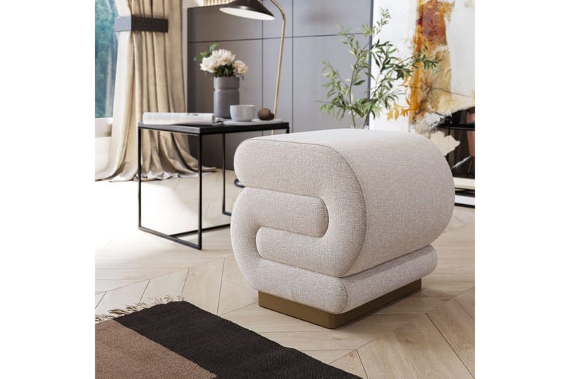 Puff Sanina Grädde - Cremevit - Möbler - Fåtölj & stolar - Pall & puff - Sittpuff