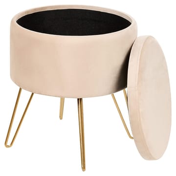 Puff Silas - Beige, guld - Möbler - Fåtölj & stolar - Pall & puff - Sittpuff