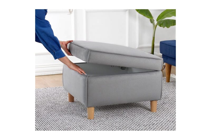 Puff Veyacen Grå - Grå - Möbler - Fåtölj & stolar - Pall & puff - Fotpallar