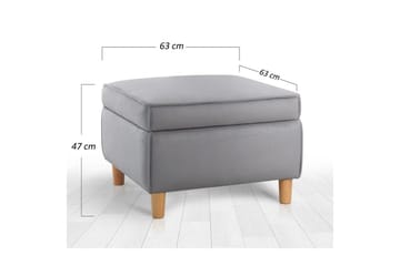 Puff Veyacen Grå - Grå - Möbler - Fåtölj & stolar - Pall & puff - Fotpallar