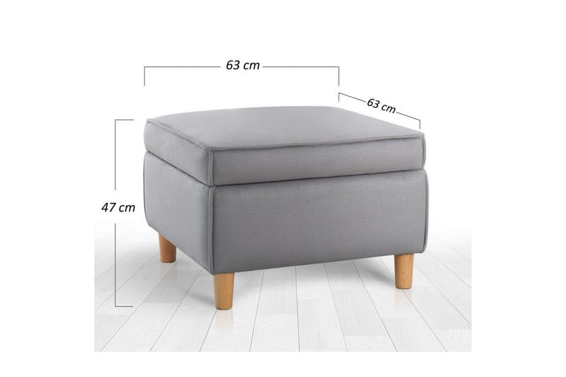 Puff Veyacen Grå - Grå - Möbler - Fåtölj & stolar - Pall & puff - Fotpallar