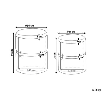 Puff Wichita 2-pack - Rosa, guld - Möbler - Fåtölj & stolar - Pall & puff - Sittpuff