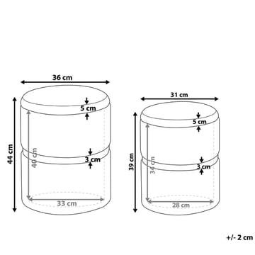 Puff Wichita 2-pack - Brun, Guld - Möbler - Fåtölj & stolar - Pall & puff - Sittpuff