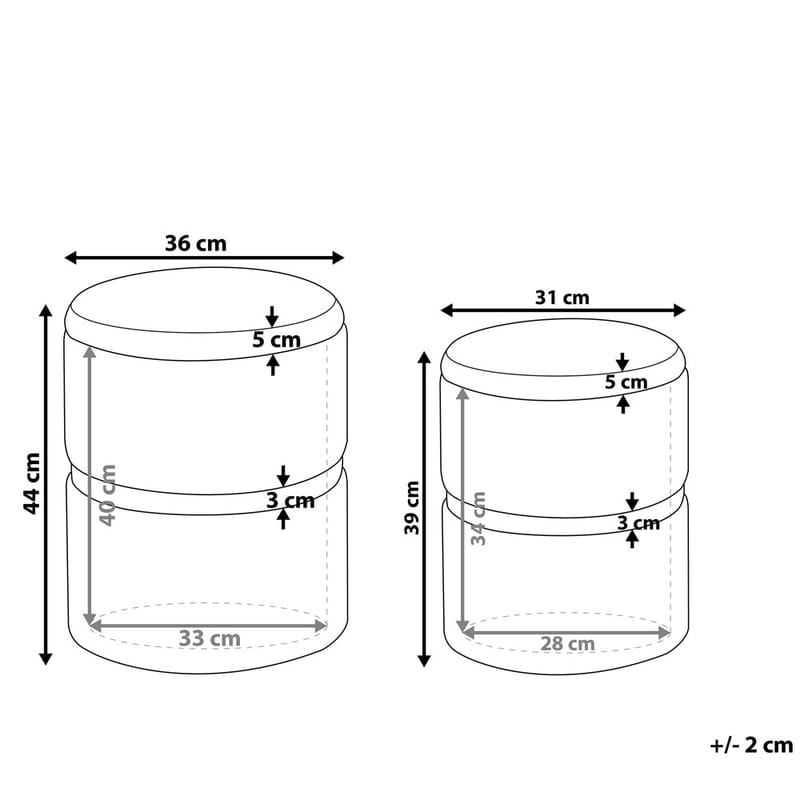 Puff Wichita 2-pack - Brun, Guld - Möbler - Fåtölj & stolar - Pall & puff - Sittpuff