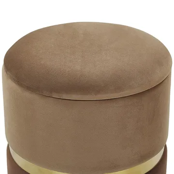 Puff Wichita 2-pack - Brun, Guld - Möbler - Fåtölj & stolar - Pall & puff - Sittpuff