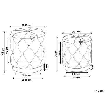 Puff Pueblo 2-pack - Rosa, guld - Möbler - Fåtölj & stolar - Pall & puff - Sittpuff