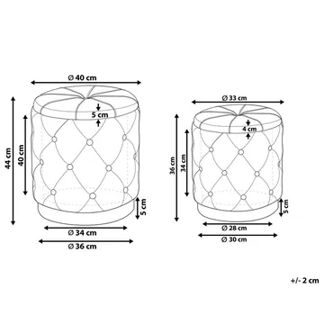 Puff Pueblo 2-pack - Taupe, Grå, Guld - Möbler - Fåtölj & stolar - Pall & puff - Sittpuff