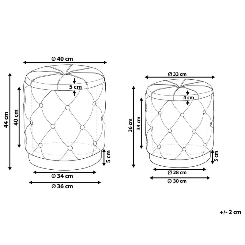 Puff Pueblo 2-pack - Taupe, Grå, Guld - Möbler - Fåtölj & stolar - Pall & puff - Sittpuff
