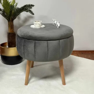 Retzow Sittpuff med förvaring 45 cm - Antracit - Möbler - Fåtölj & stolar - Pall & puff - Sittpuff