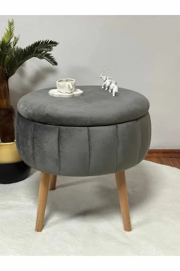 Retzow Sittpuff med förvaring 45 cm - Antracit - Möbler - Fåtölj & stolar - Pall & puff - Sittpuff