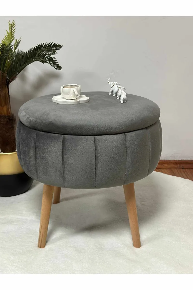 Retzow Sittpuff med förvaring 45 cm - Antracit - Möbler - Fåtölj & stolar - Pall & puff - Sittpuff