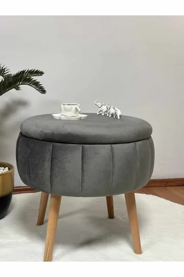 Retzow Sittpuff med förvaring 45 cm - Antracit - Möbler - Fåtölj & stolar - Pall & puff - Sittpuff