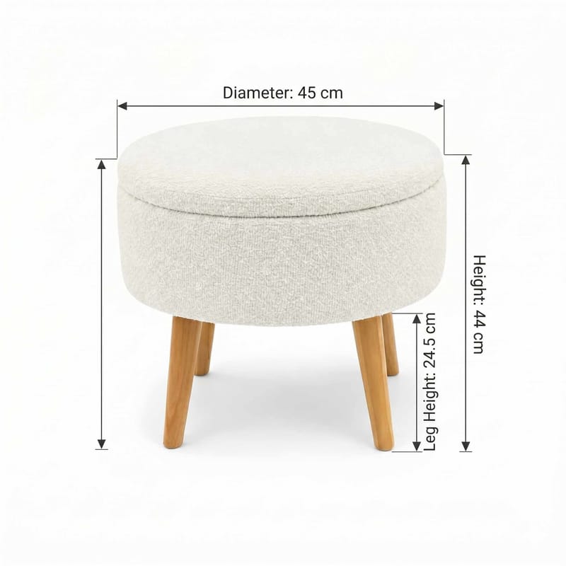 Retzow Sittpuff med förvaring 45 cm - Möbler - Fåtölj & stolar - Pall & puff - Sittpuff