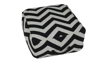 Revano Puff med handtag 50 cm - Svart/Vit - Möbler - Fåtölj & stolar - Pall & puff - Sittpuff