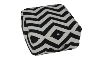 Revano Puff med handtag 50 cm - Svart/Vit - Möbler - Fåtölj & stolar - Pall & puff - Sittpuff