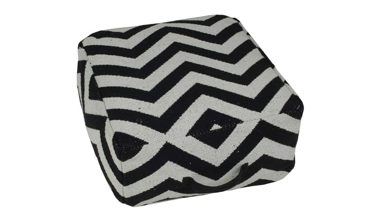 Revano Puff med handtag 50 cm - Svart/Vit - Möbler - Fåtölj & stolar - Pall & puff - Sittpuff
