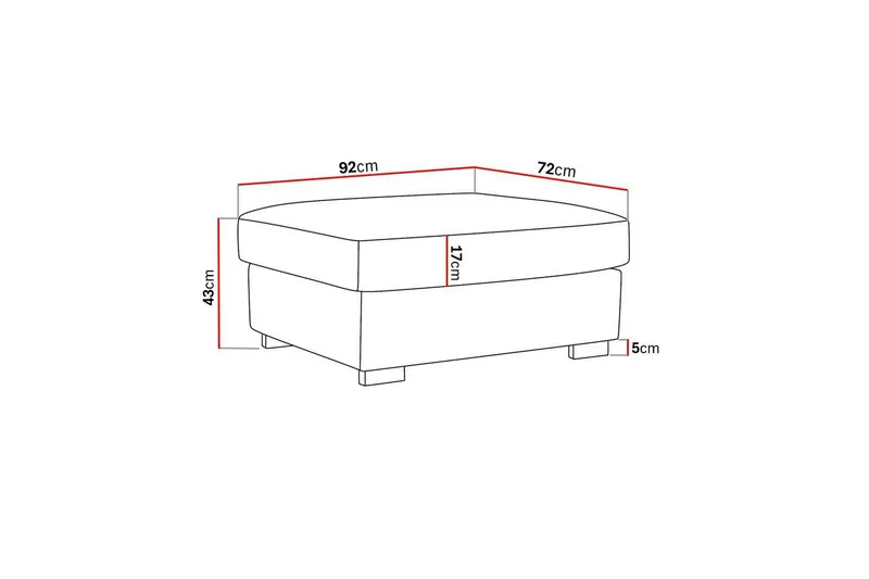 Rossita Fotpall i chenille - Svart - Möbler - Fåtölj & stolar - Pall & puff - Fotpallar