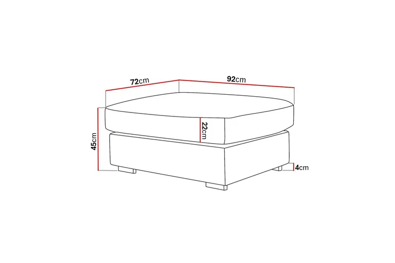 Rossita lyx Fotpall - Offwhite Manchester - Möbler - Fåtölj & stolar - Pall & puff - Fotpallar