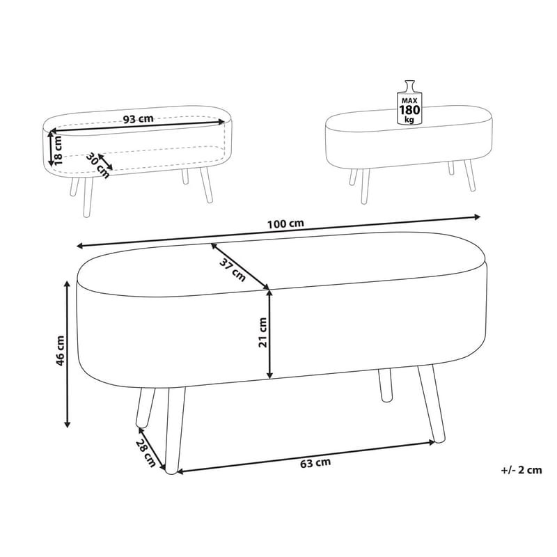 Sängbänk Oklahoma - Vit, ljust trä - Inredning - Dekoration & inredningsdetaljer - Dekorbeslag - Beslag - Möbelben