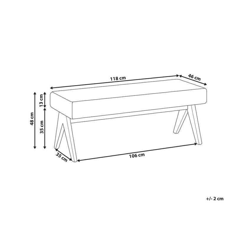 Sängbänk Tamre - Svart, ljust trä - Möbler - Fåtölj & stolar - Pall & puff - Fotpallar