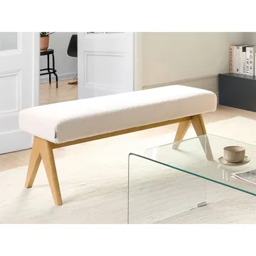 Sängbänk Tamre - Vit, ljust trä - Möbler - Fåtölj & stolar - Pall & puff - Fotpallar