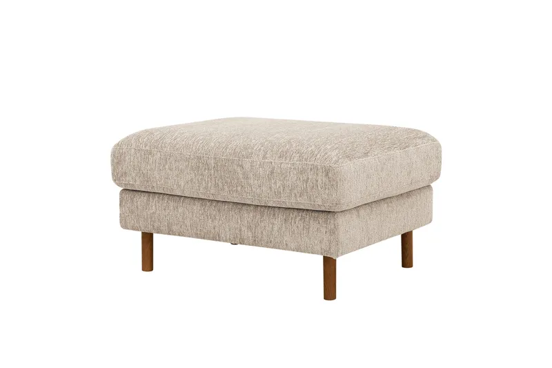 Scandi Fotpall i Chenille, Beige