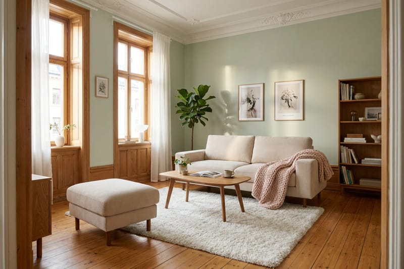 Scandi Fotpall i Manchester - Beige - Möbler - Fåtölj & stolar - Pall & puff - Fotpallar