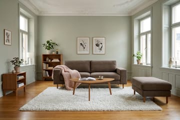 Scandi Fotpall i Manchester - Brun - Möbler - Fåtölj & stolar - Pall & puff - Fotpallar