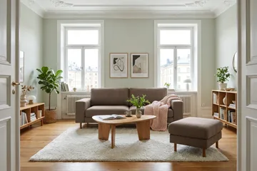 Scandi Fotpall i Tyg - Mörkbrun - Möbler - Fåtölj & stolar - Pall & puff - Fotpallar