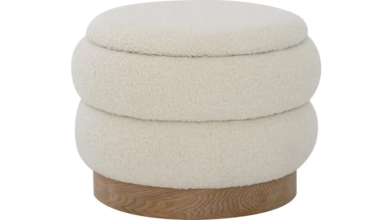 Selvaro Puff med förvaring 50 cm Rund, Beige