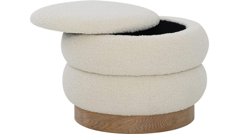 Selvaro Puff med förvaring 50 cm Rund - Beige - Möbler - Fåtölj & stolar - Pall & puff - Sittpuff