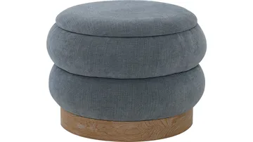 Selvaro Puff med förvaring 50 cm Rund - Blå - Möbler - Fåtölj & stolar - Pall & puff - Sittpuff