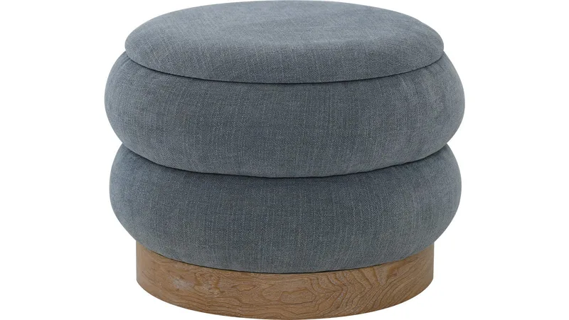 Selvaro Puff med förvaring 50 cm Rund, Blå