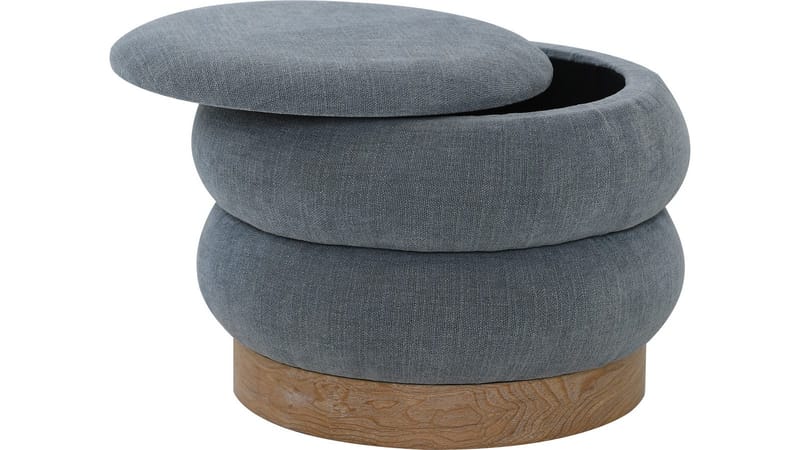 Selvaro Puff med förvaring 50 cm Rund - Blå - Möbler - Fåtölj & stolar - Pall & puff - Sittpuff