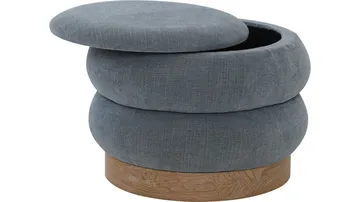 Selvaro Puff med förvaring 50 cm Rund - Blå - Möbler - Fåtölj & stolar - Pall & puff - Sittpuff