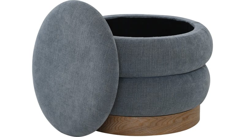 Selvaro Puff med förvaring 50 cm Rund - Blå - Möbler - Fåtölj & stolar - Pall & puff - Sittpuff