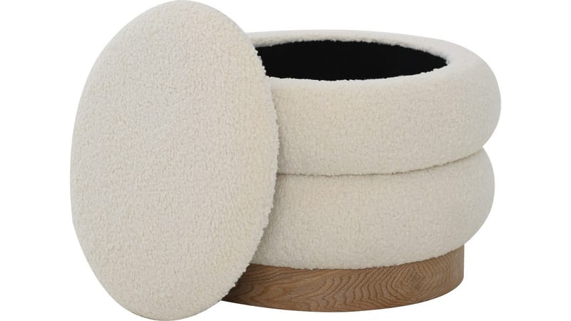 Selvaro Puff med förvaring 50 cm Rund - Beige - Möbler - Fåtölj & stolar - Pall & puff - Sittpuff