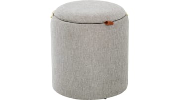 Serano Puff med trähandtag 40 cm Rund - Grå - Möbler - Fåtölj & stolar - Pall & puff - Sittpuff