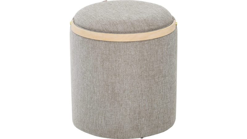 Serano Puff med trähandtag 40 cm Rund - Grå - Möbler - Fåtölj & stolar - Pall & puff - Sittpuff