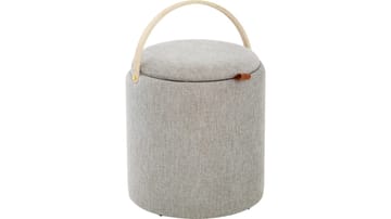 Serano Puff med trähandtag 40 cm Rund - Grå - Möbler - Fåtölj & stolar - Pall & puff - Sittpuff