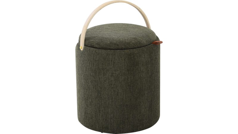 Serano Puff med trähandtag 40 cm Rund - Grön - Möbler - Fåtölj & stolar - Pall & puff - Sittpuff