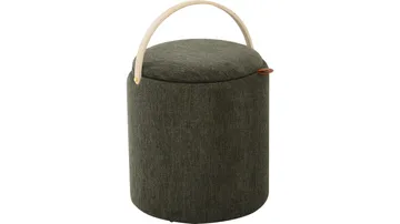 Serano Puff med trähandtag 40 cm Rund - Grön - Möbler - Fåtölj & stolar - Pall & puff - Sittpuff